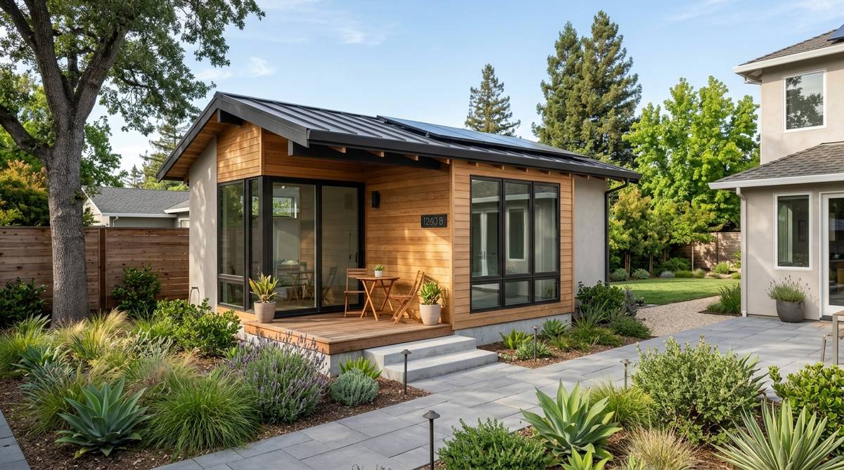 Modern San Jose backyard ADU with compact detached structure and clean residential design