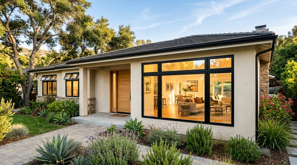 Energy efficient window replacement on a California home with modern dual-pane windows