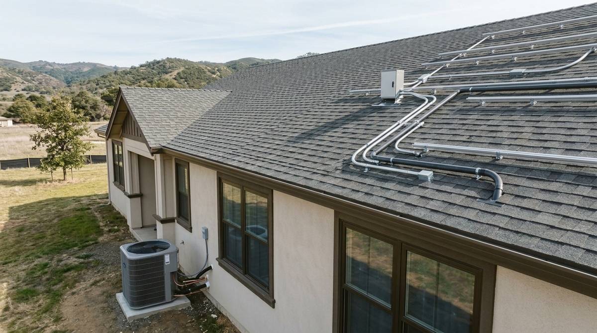 California home with solar-ready electrical upgrades roof conduit planning and clean new windows