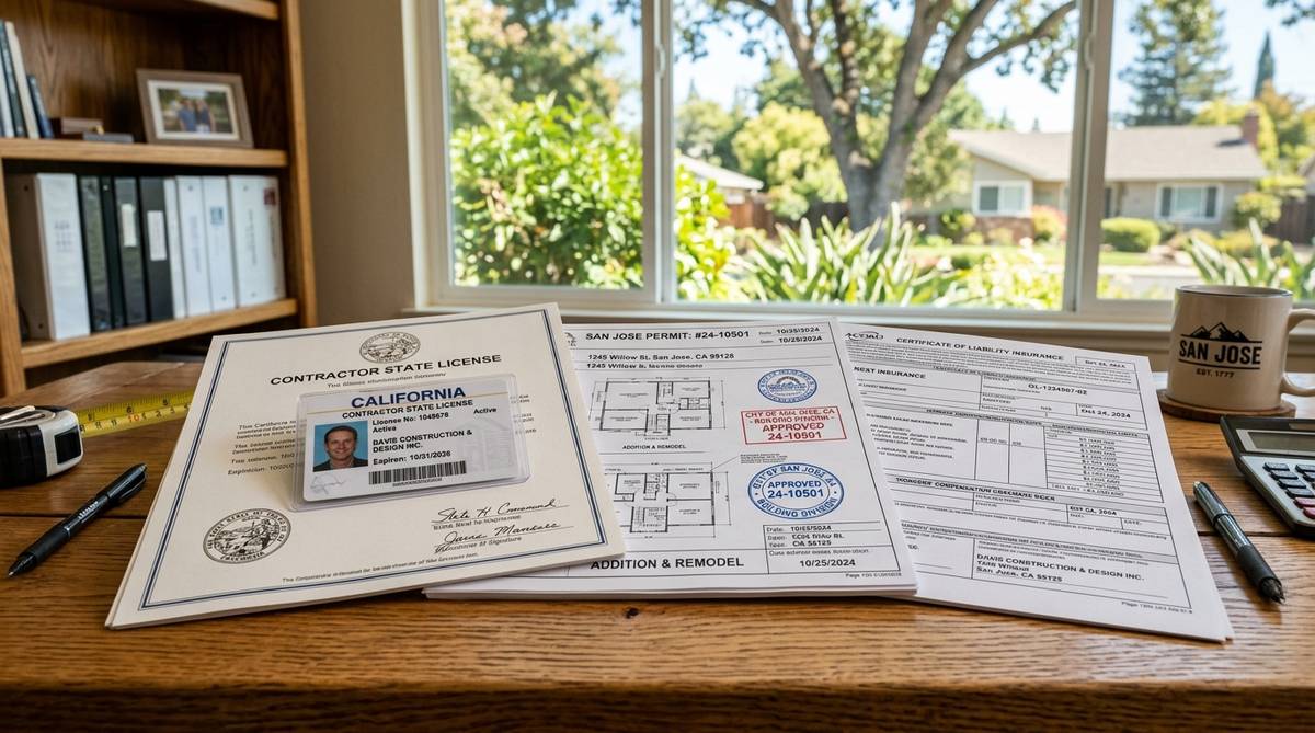 CSLB licensing and contractor paperwork for hiring a San Jose general contractor