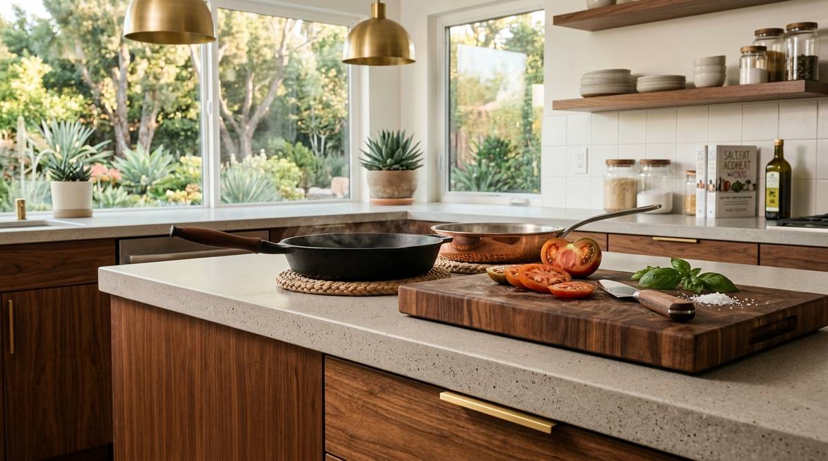 Durable kitchen countertops with heat resistance and edge detail comparison