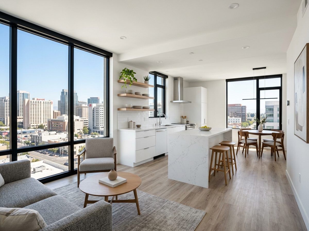 Condo kitchen remodel in Campbell by Maison Remodeling Group