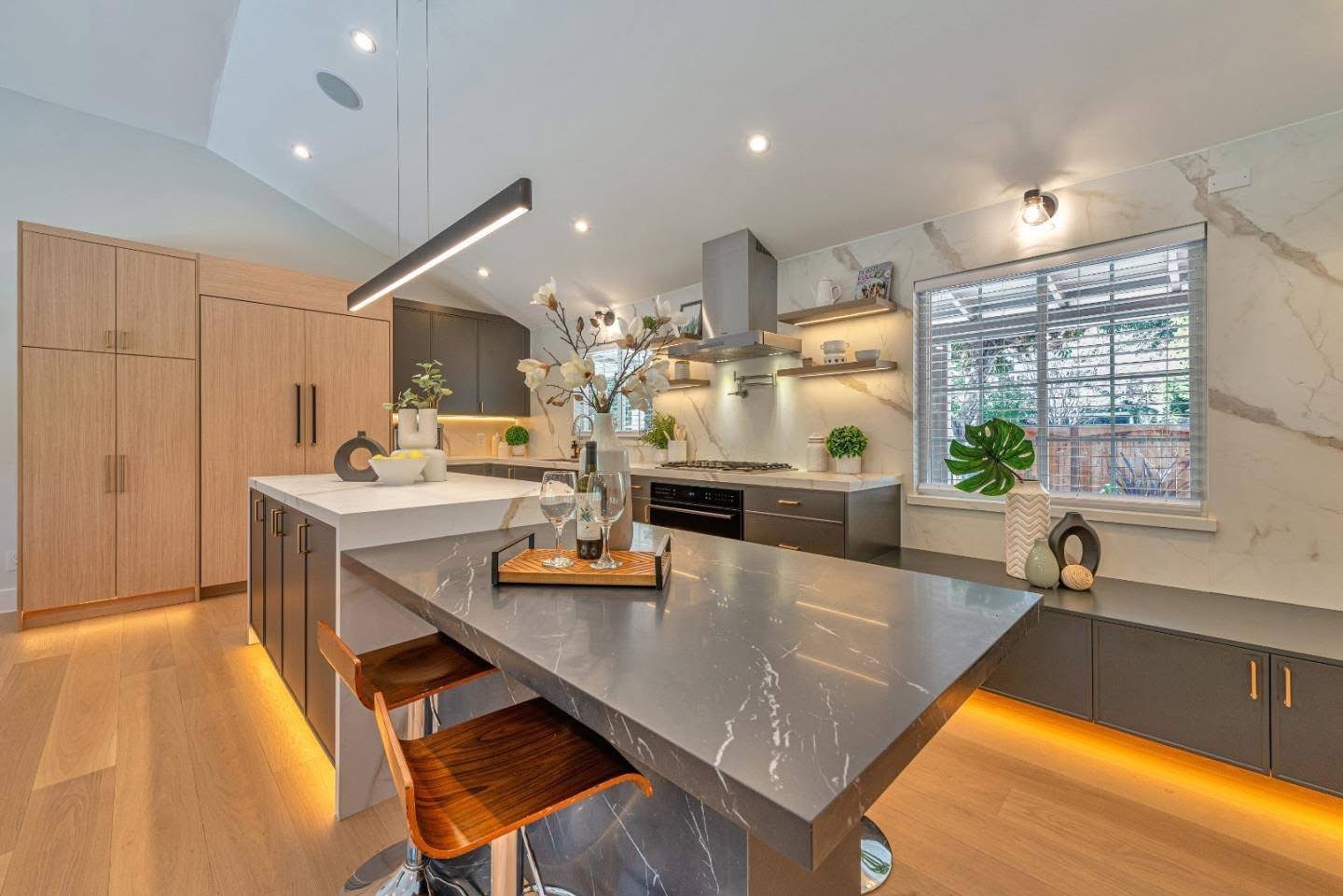Modern break room kitchen remodel in Pacifica